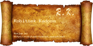 Robitsek Kadosa névjegykártya